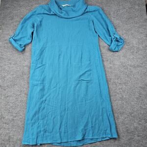 Soft Surroundings Dress Womens Large Cowl Neck Everly Coastal Gauze Lagenlook